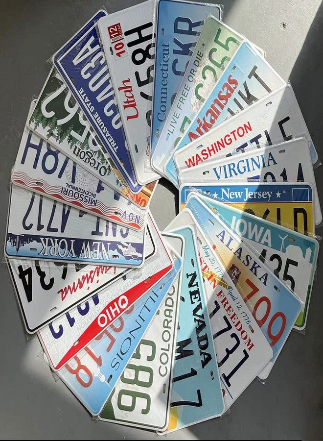 PeisTin Assorted Replica Metal License Plates, Stamped Car Plates, Man Cave Garage Bar Decor (30 pcs) - Image 3